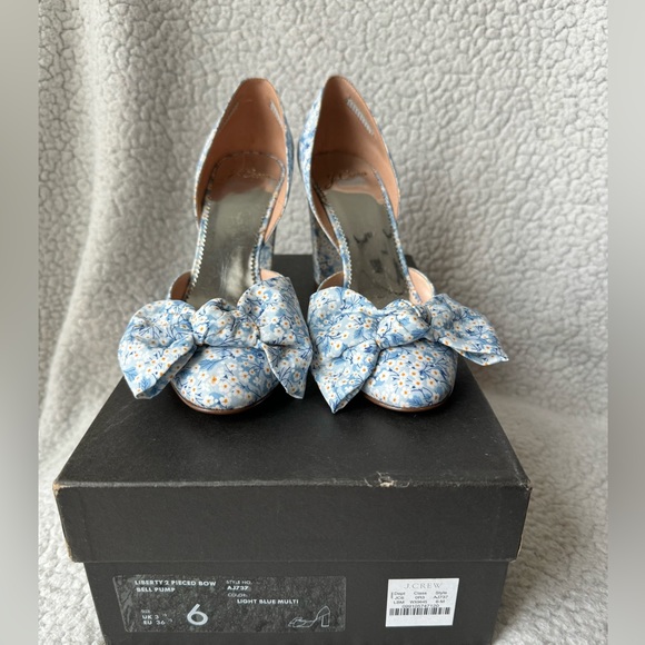 NWB J.Crew Collection in Liberty Misti Valeria Bow Bell d’Orsay Pumps Size 6 - Picture 2 of 9